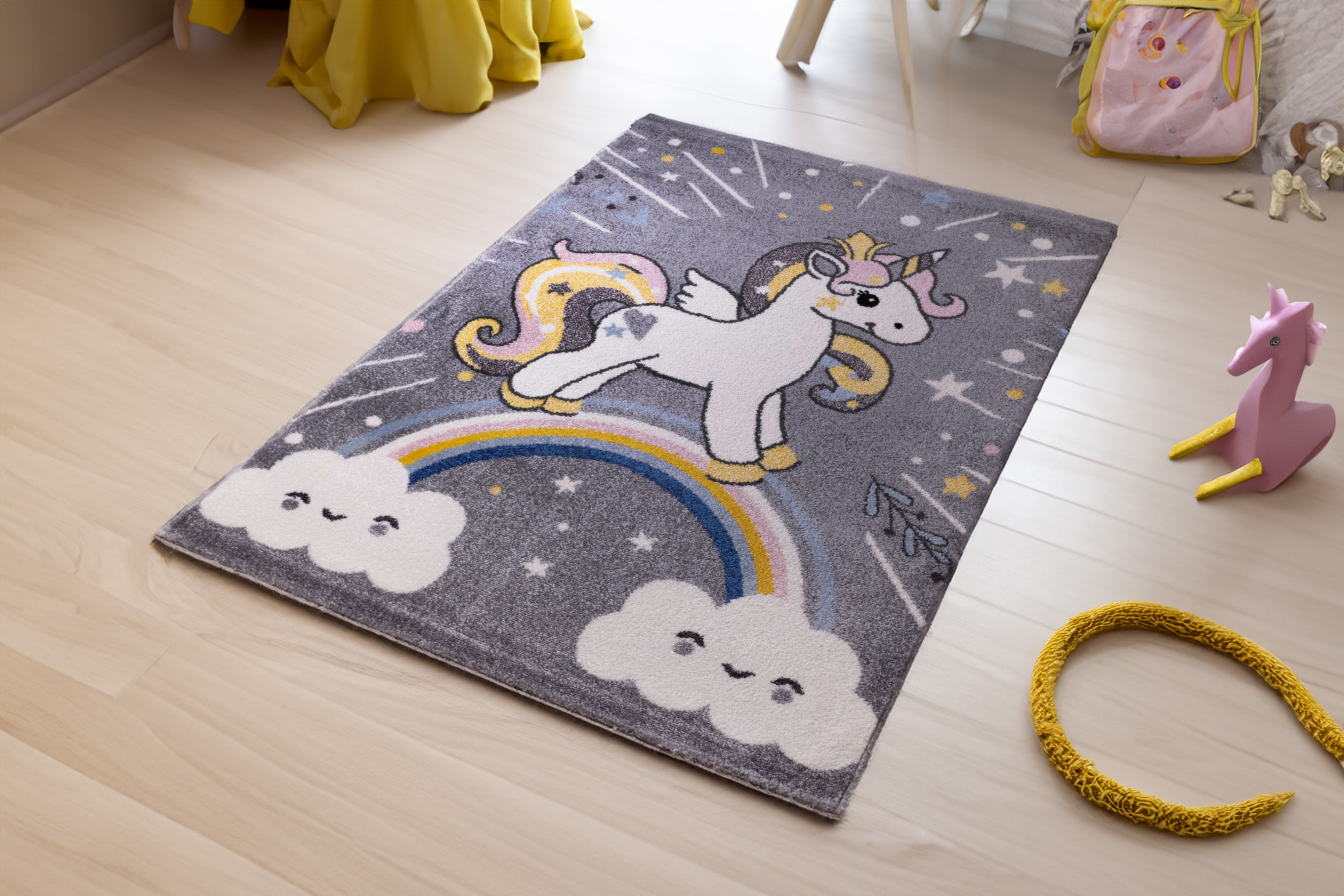 Sziluett szőnyeg Unikornisos Világosszürke 200x280 cm